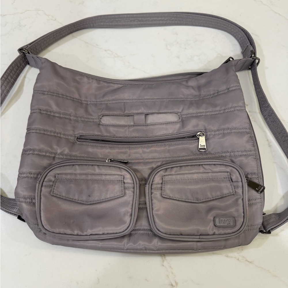 lug gray Quilted Zipliner bag